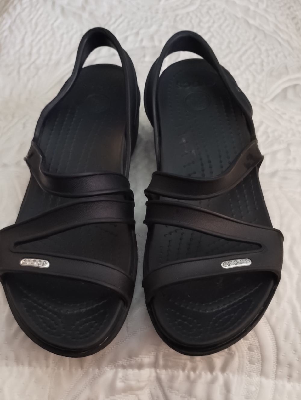 CROCS Black Slingback Strappy Sandals